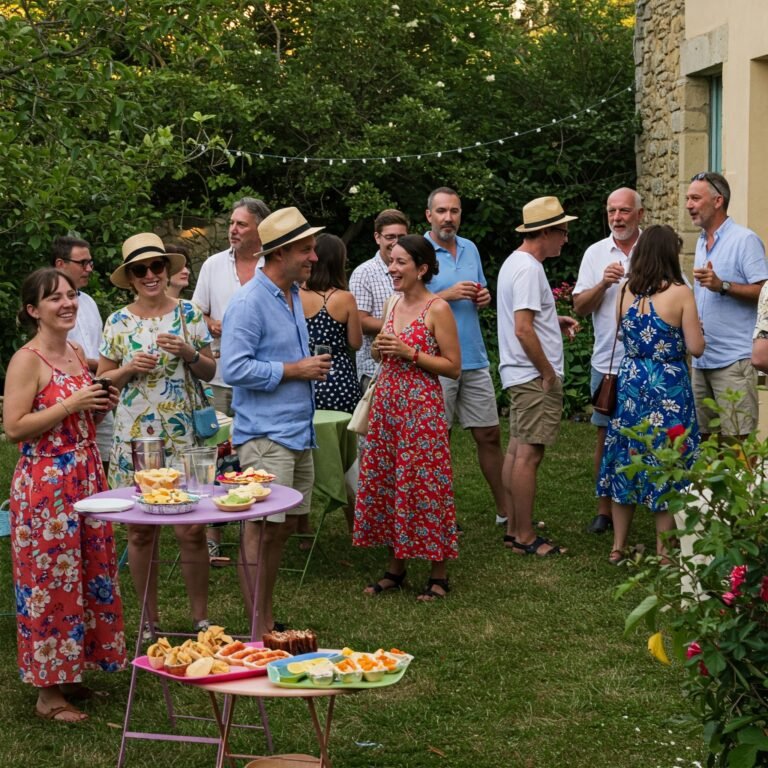 Des personnes entrain de faire une garden-party